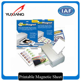 Acabamiento superficial brillante de la hoja magnética flexible imprimible blanca auto-adhesivo
